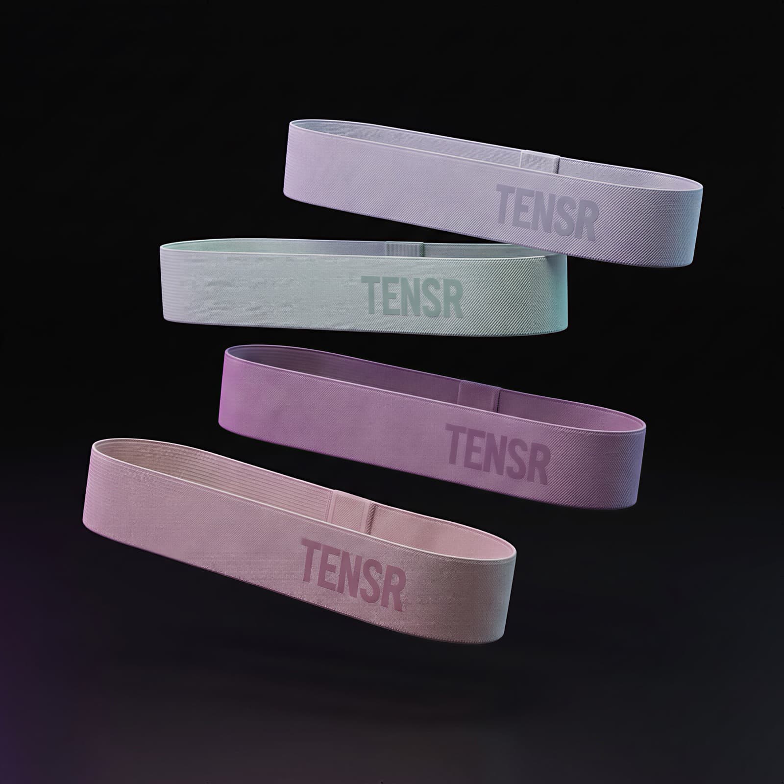 All four TENSR bands, lightest to heaviest